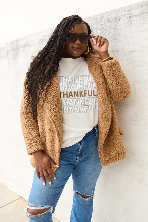 Simply Love Full Size THANKFUL Short Sleeve T-Shirt Women's T-Shirts - Tophatter Daily Deals