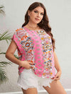 Plus Size Printed Round Neck Blouse Blouses - Tophatter Daily Deals