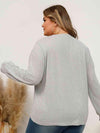 Plus Size Round Neck Ruched Long Sleeve Top Blouses - Tophatter Daily Deals