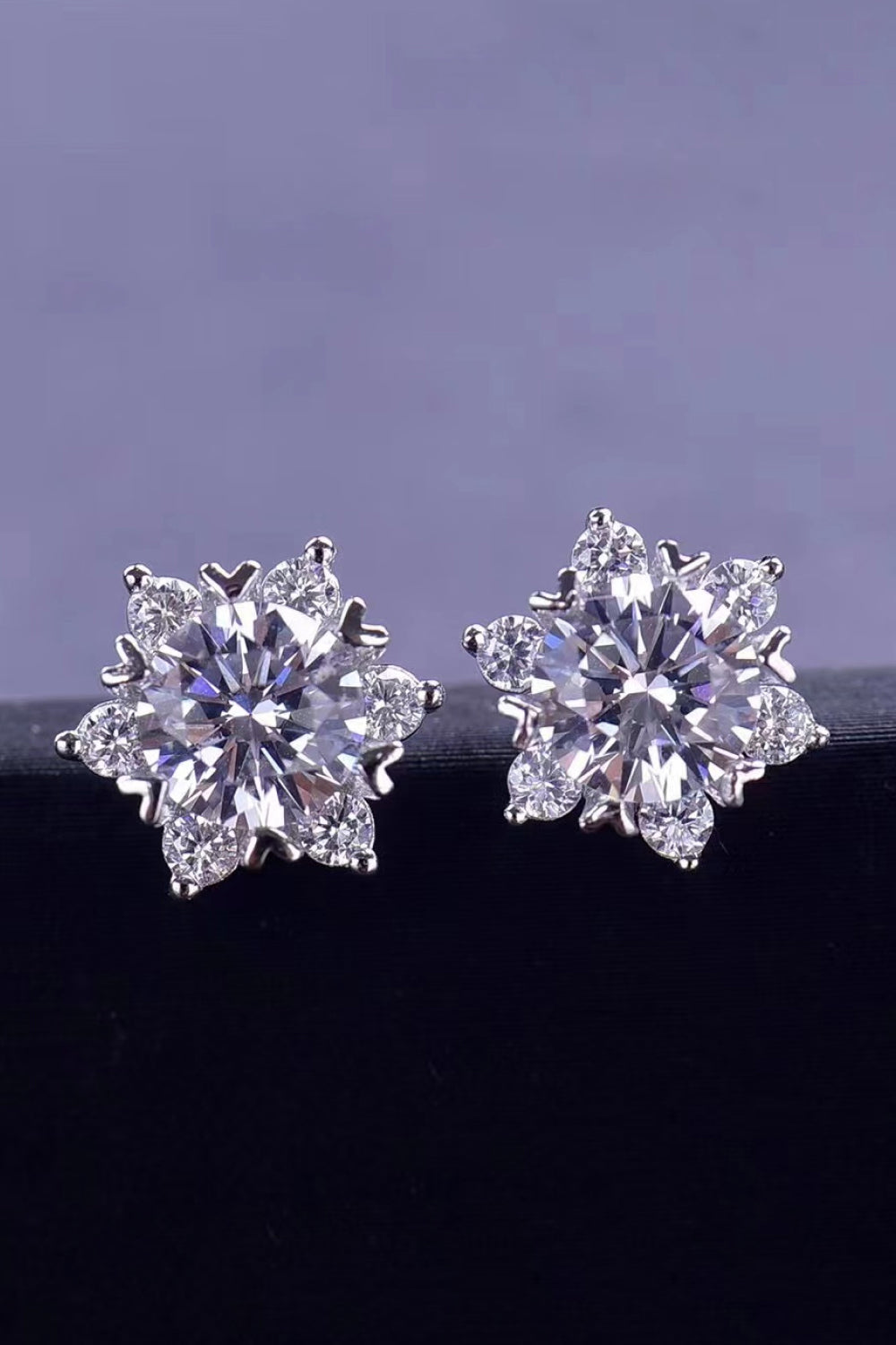 2 Carat Moissanite Floral Stud Earrings - Tophatter Deals
