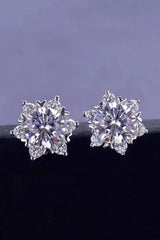 2 Carat Moissanite Floral Stud Earrings Moissanite - Tophatter Daily Deals