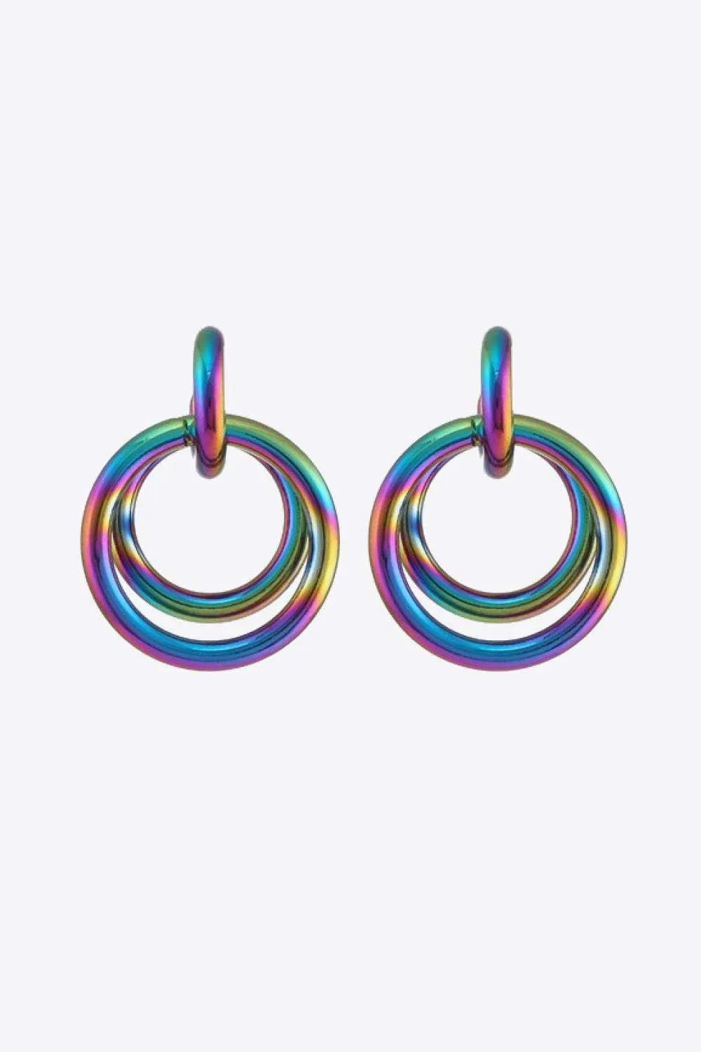 Multicolored Double Hoop Earrings Multi One Size Earrings - Tophatter Daily Deals