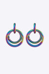 Multicolored Double Hoop Earrings Multi One Size Earrings - Tophatter Daily Deals