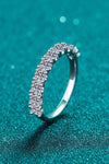 1 Carat Moissanite Half-Eternity Ring Silver Moissanite - Tophatter Daily Deals