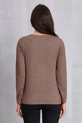 SUNSHINE COFFE Round Neck Long Sleeve T-Shirt Women's T-Shirts - Tophatter Daily Deals