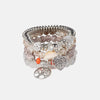 Silver-Plated Beaded Charm Bracelet Style D One Size Bracelets - Tophatter Daily Deals