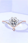 Moissanite and Zircon Contrast Crisscross Ring Moissanite - Tophatter Daily Deals