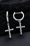 925 Sterling Silver Moissanite Cross Earrings - Tophatter Shopping Deals