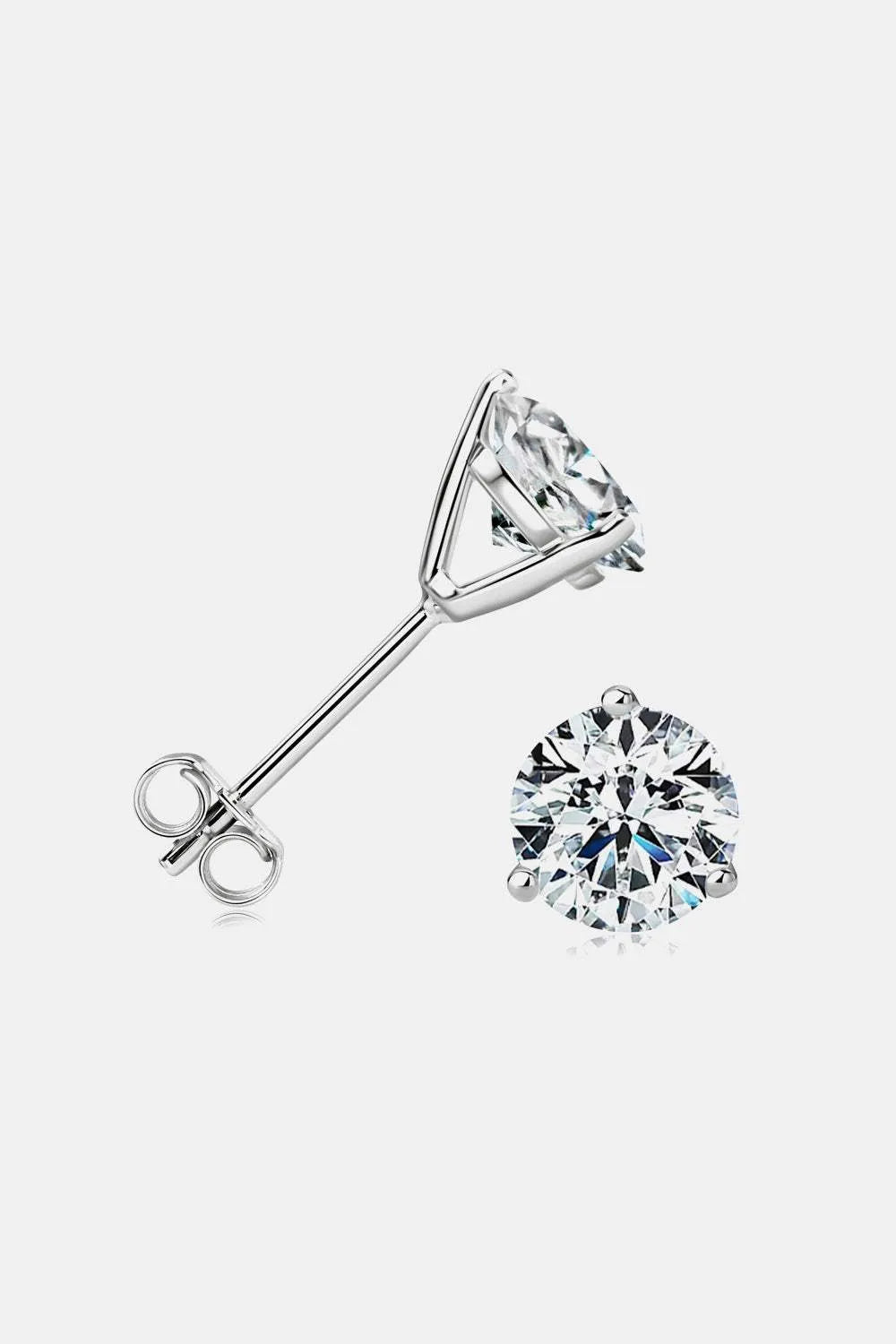 2 Carat Moissanite 925 Sterling Silver Stud Earrings Moissanite - Tophatter Daily Deals