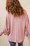 Ribbed Drawstring Dolman Sleeve Top Blouses - Tophatter Daily Deals