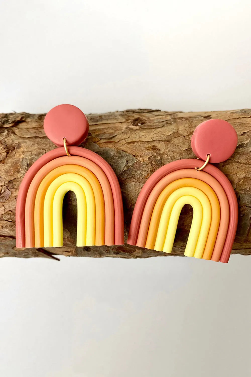 Rainbow Shape Dangle Earrings Coral One Size Earrings - Tophatter Daily Deals