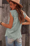 Sleeveless Eyelet Tank Top Blouses - Tophatter Daily Deals