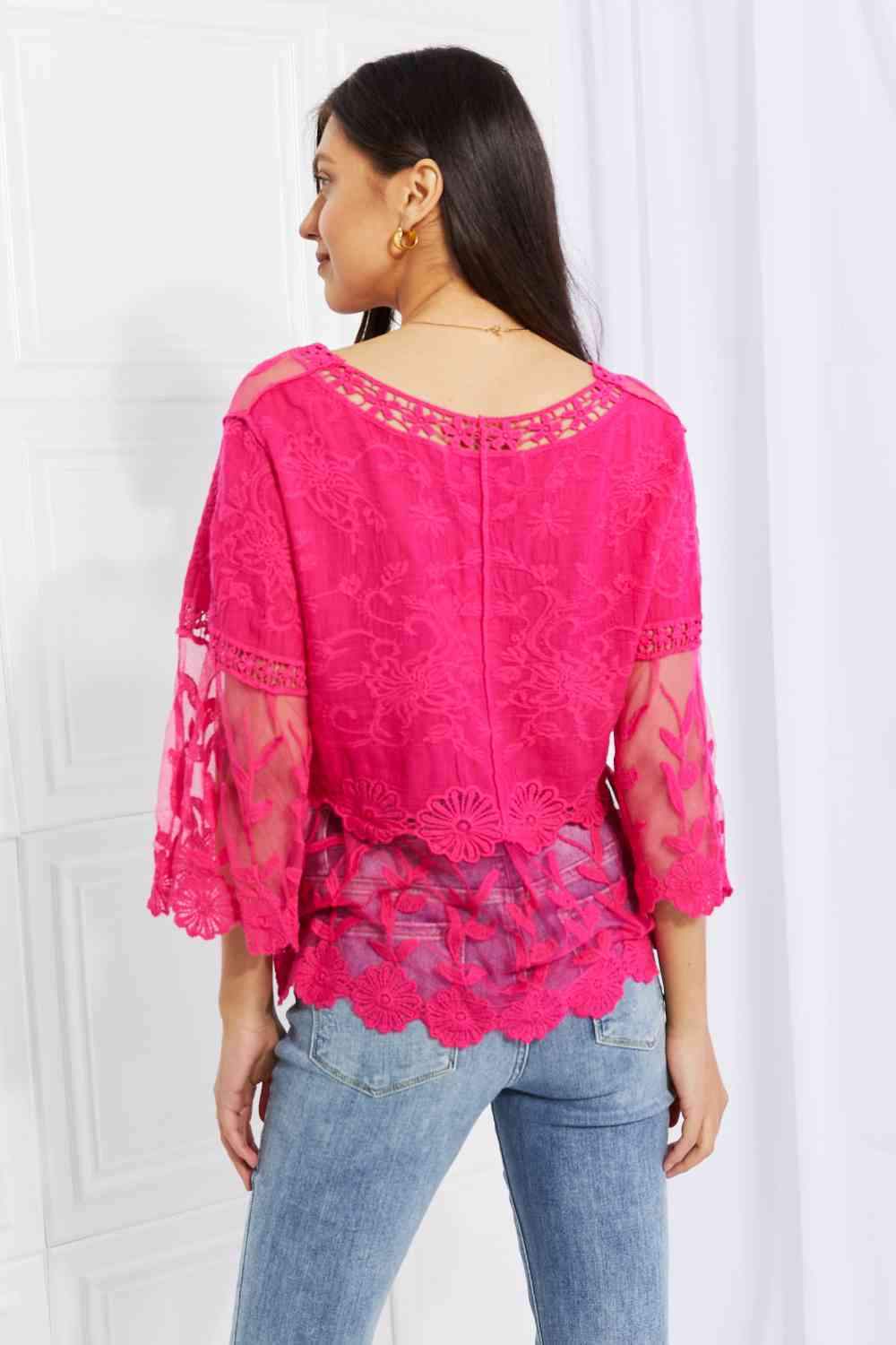 Davi & Dani Full Size Lace Oasis Top Blouses - Tophatter Daily Deals