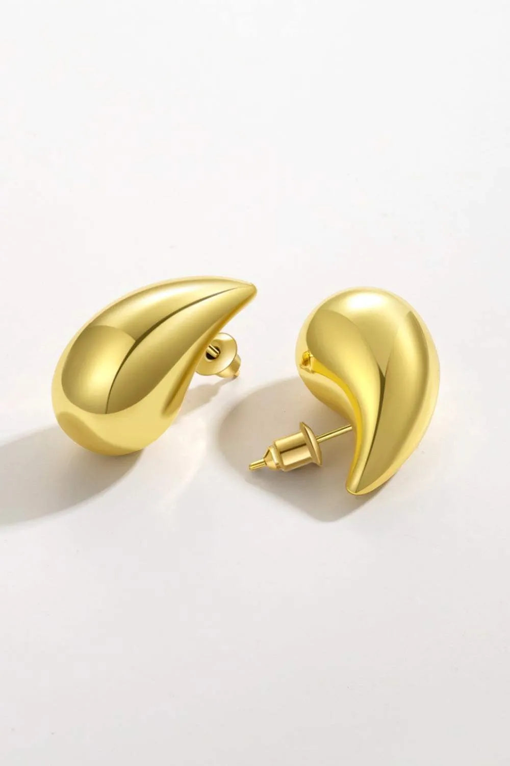 Water Drop Brass Earrings Gold Medium One Size Earrings - Tophatter Daily Deals