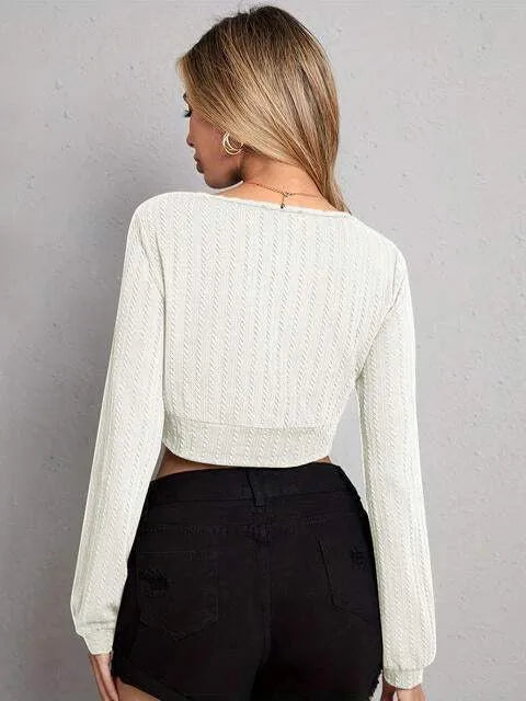 V Neck Crop Top Blouses - Tophatter Daily Deals