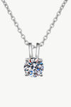 925 Sterling Silver Moissanite Necklace Silver One Size Moissanite - Tophatter Daily Deals