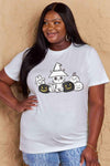 Simply Love Full Size Cat & Pumpkin Graphic Cotton T-Shirt Women's T-Shirts - Tophatter Daily Deals