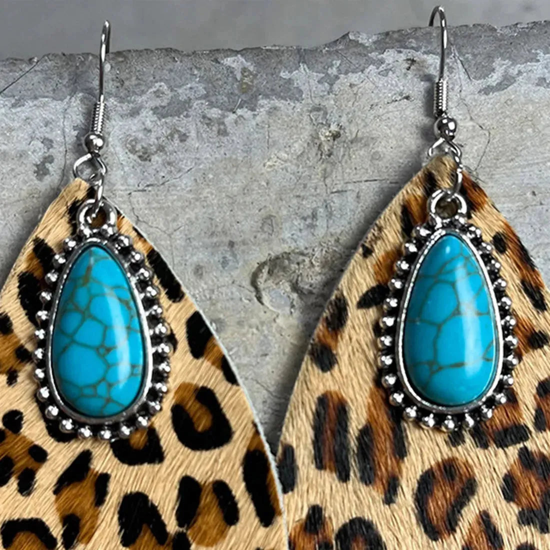 Artificial Turquoise Teardrop Earrings Earrings - Tophatter Daily Deals