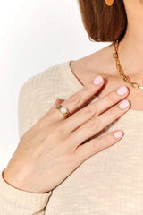 Adored Pearl Stainless Steel Open Ring Rings - Tophatter Daily Deals