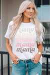 MAMA Graphic Contrast Tee Shirt Women's T-Shirts - Tophatter Daily Deals