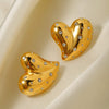 Heart Shape 18K Gold-Plated Zircon Earring Earrings - Tophatter Daily Deals