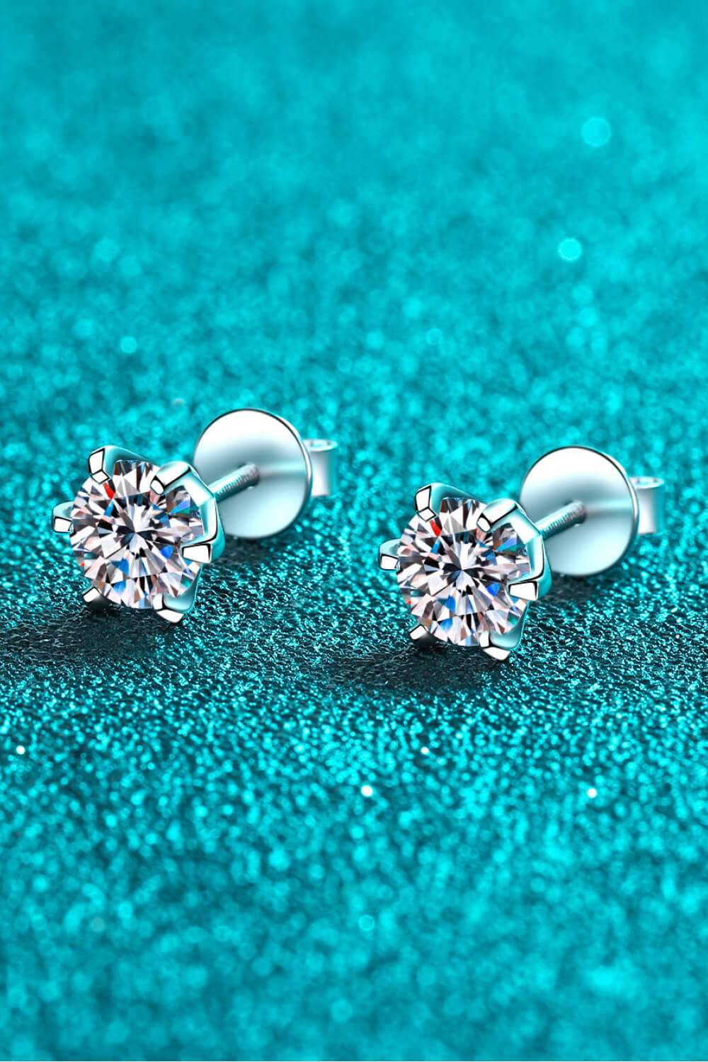 Inlaid Moissanite Stud Earrings Moissanite - Tophatter Daily Deals