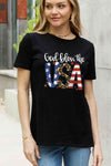 Simply Love Full Size GOD BLESS THE USA Graphic Cotton Tee Women's T-Shirts - Tophatter Daily Deals