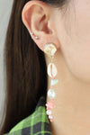 Synthetic Pearl Shell Drop Earrings Earrings - Tophatter Daily Deals