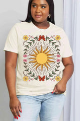 Simply Love Full Size Sun Graphic Cotton Tee Women's T-Shirts - Tophatter Daily Deals