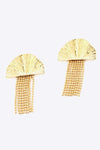 18K Gold Plated Fan Fringe Dangle Earrings Earrings - Tophatter Daily Deals