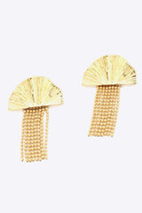 18K Gold Plated Fan Fringe Dangle Earrings Earrings - Tophatter Daily Deals