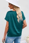 Round Neck Cuffed Sleeve Top Women's T-Shirts - Tophatter Daily Deals