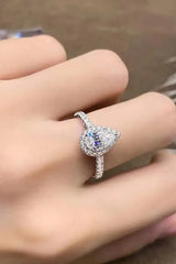 2 Carat Moissanite Teardrop Cluster Ring Moissanite - Tophatter Daily Deals
