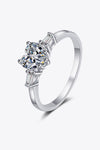 1.2 Carat Moissanite Heart Ring Silver Moissanite - Tophatter Daily Deals