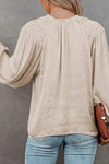 Tie Neck Long Sleeve Blouse Blouses - Tophatter Daily Deals