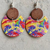 Wood & PU Drop Earrings Style C One Size Earrings - Tophatter Daily Deals