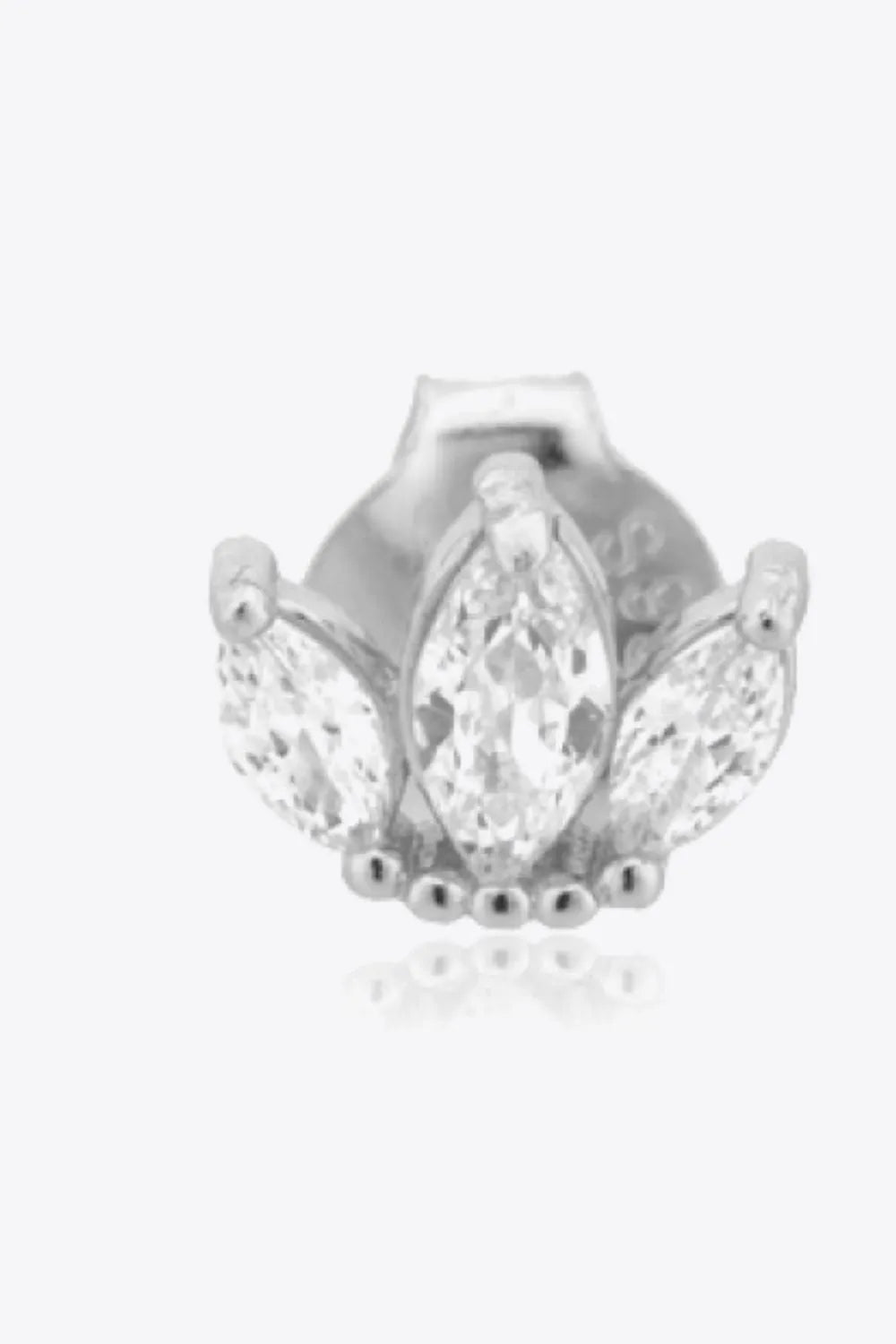 925 Sterling Silver Zircon Decor Stud Earrings Earrings - Tophatter Daily Deals