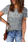 Leopard Round Neck Tee Women's T-Shirts - Tophatter Daily Deals