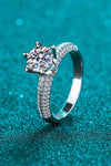 2 Carat Moissanite 925 Sterling Silver Side Stone Ring - Tophatter Deals