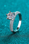 2 Carat Moissanite 925 Sterling Silver Side Stone Ring Moissanite - Tophatter Daily Deals