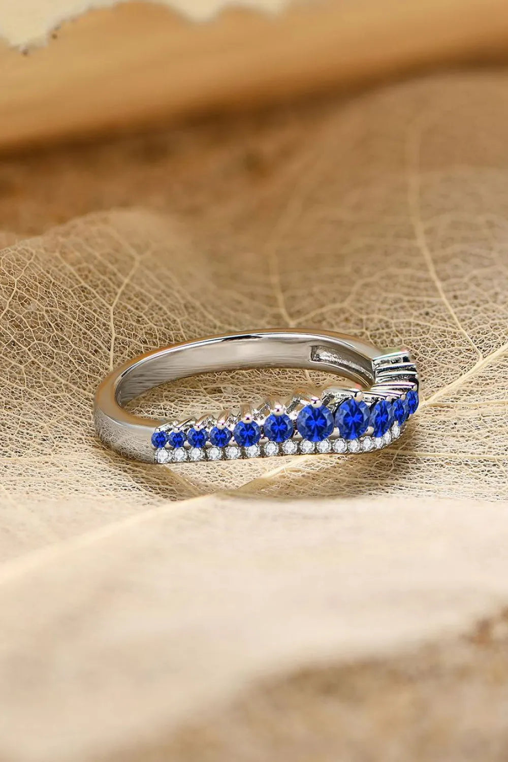 Lab-Grown Sapphire 925 Sterling Silver Rings Rings - Tophatter Daily Deals