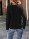 Round Neck Ribbed Long Sleeve T-Shirt Women's T-Shirts - Tophatter Daily Deals