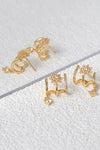 18K Gold Plated Flower Zircon Earrings Earrings - Tophatter Daily Deals