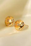 18K Gold-Plated Cubic Zirconia Stud Earrings Earrings - Tophatter Daily Deals
