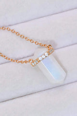 Natural Moonstone Chain-Link Necklace Moonstone - Tophatter Daily Deals