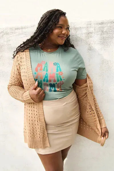 Simply Love Full Size MAMA Round Neck T-Shirt Women's T-Shirts - Tophatter Daily Deals