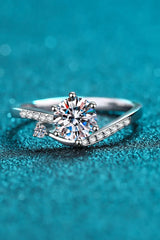 On My Mind 925 Sterling Silver Moissanite Ring Moissanite - Tophatter Daily Deals