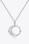 Inlaid Zircon and Natural Moonstone Pendant Necklace - Tophatter Shopping Deals