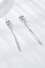 Elegant Moissanite 925 Sterling Silver Drop Earrings Moissanite - Tophatter Daily Deals