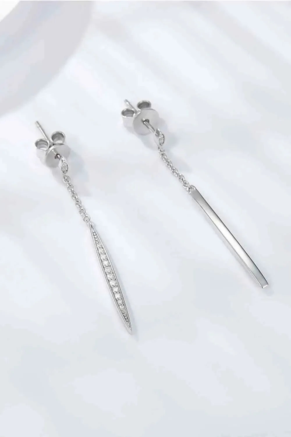 Elegant Moissanite 925 Sterling Silver Drop Earrings Moissanite - Tophatter Daily Deals